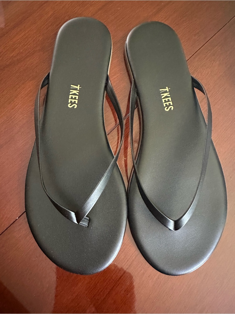 TKEES Black Slim Thong Sandals